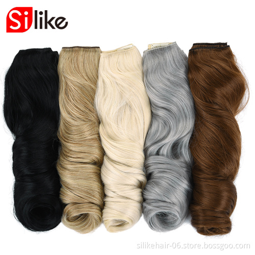 Long kinky  braided extensions Curly Wavy Synthetic Hair Women's Ombre Color 24 inch  Synthetic Hair 4 Clips in Hair Extensions